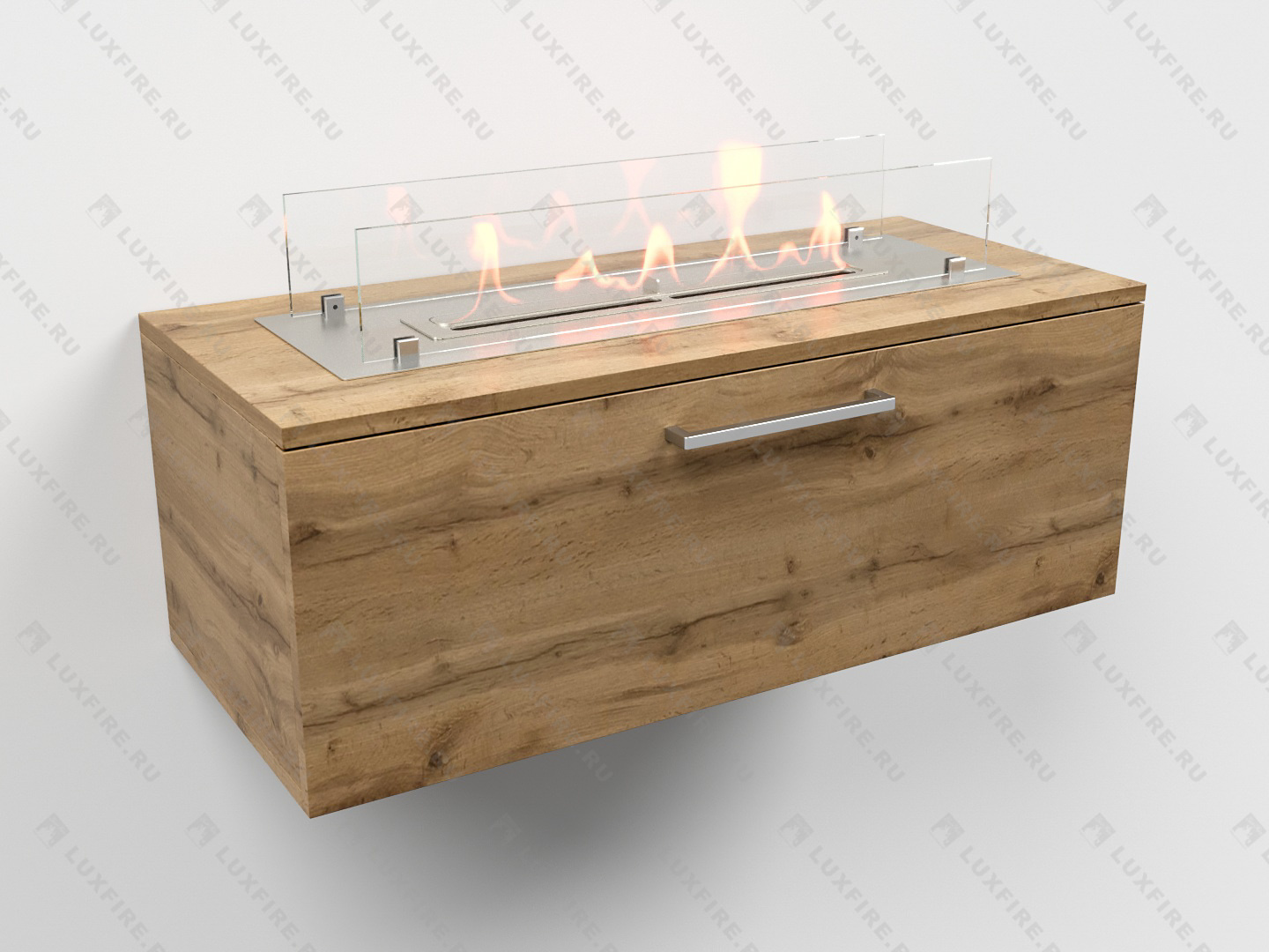 Тумба универсальная Lux Fire "Варвара" 800, дуб вотан, с биокамином 450 XS